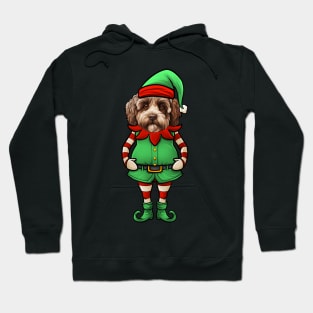 Funny Christmas Elf Lagotto Romagnolo Dog Hoodie